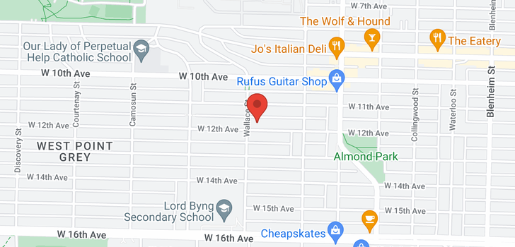 map of 3885 W 12TH AVENUE